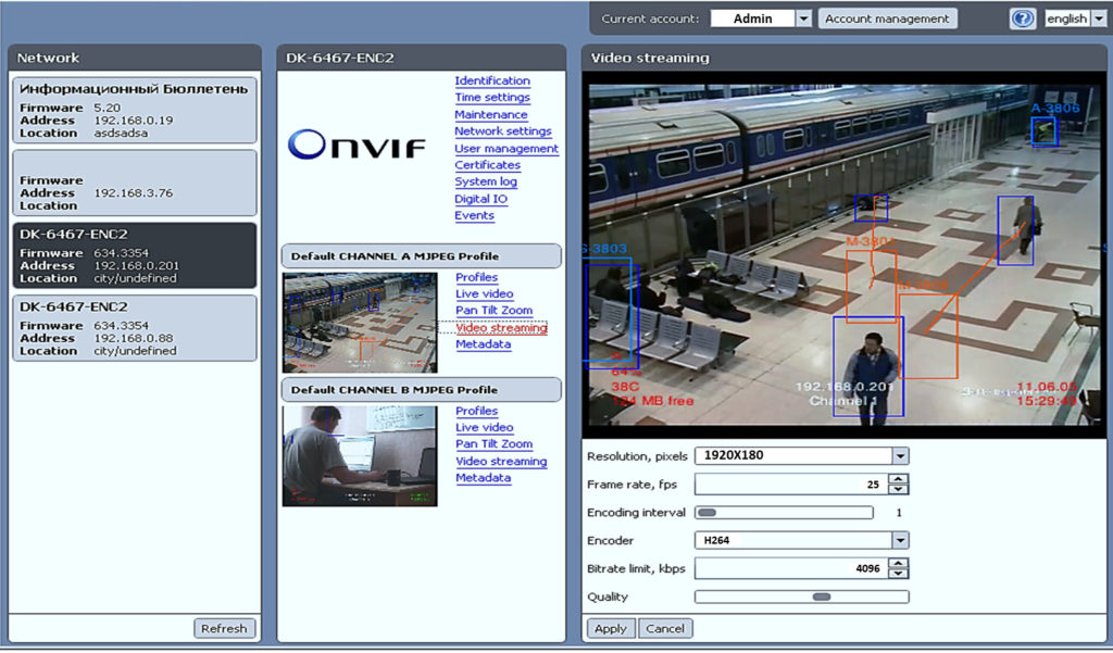 ONVIF руководство по камерам и профилям